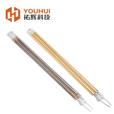 Đèn hồng ngoại sóng trung bình 2 ống mạ vàng 1000W cho sưởi ấm công nghiệp