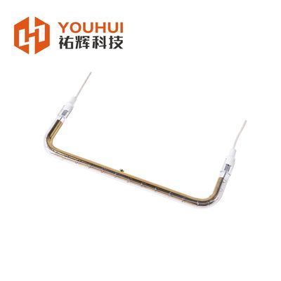 Đèn sưởi halogen mạ vàng dạng ống đơn góc phẳng hình chữ U với nhiệt độ dây tóc cao