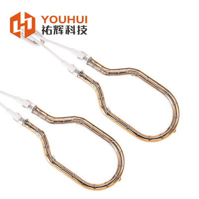 Chất lượng Đèn hồng ngoại dạng vòng ống đơn có bộ phản xạ vàng để hàn nhựa, bộ sưởi hồng ngoại tròn nhà máy