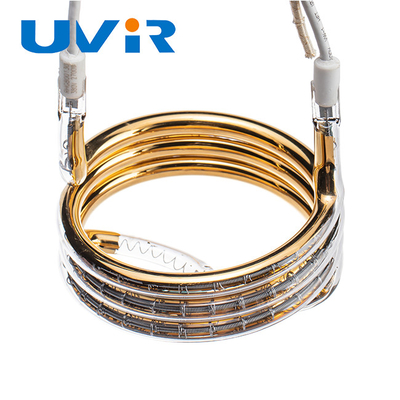 Good price Đèn nhiệt hồng ngoại tròn xoay 380V 2700W Ống thạch anh phủ vàng trực tuyến